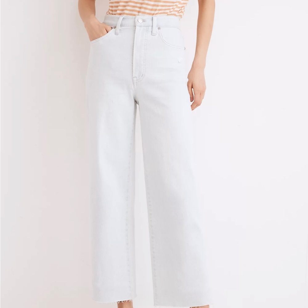 The Perfect Vintage Wide Leg Crop Jean in Bosworth Wash - Raw Hem Edition